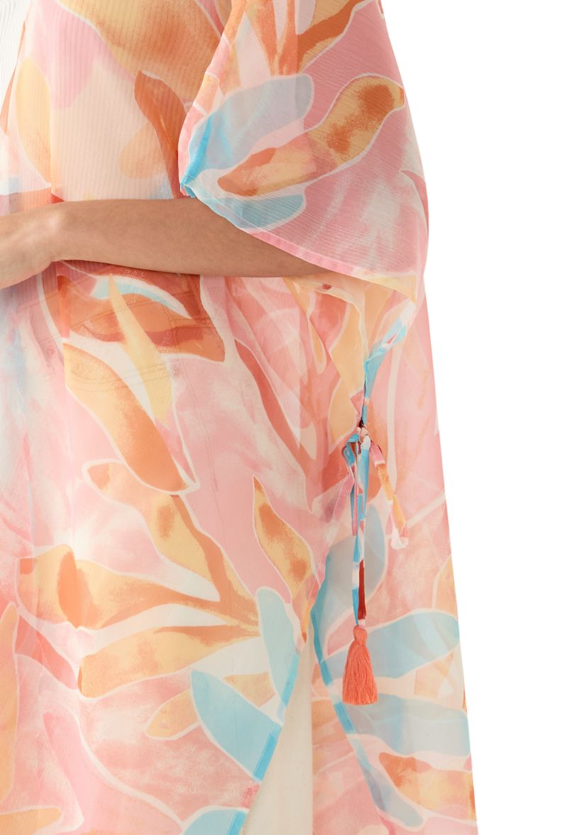 Washy Leaf Printed Lurex Duster
