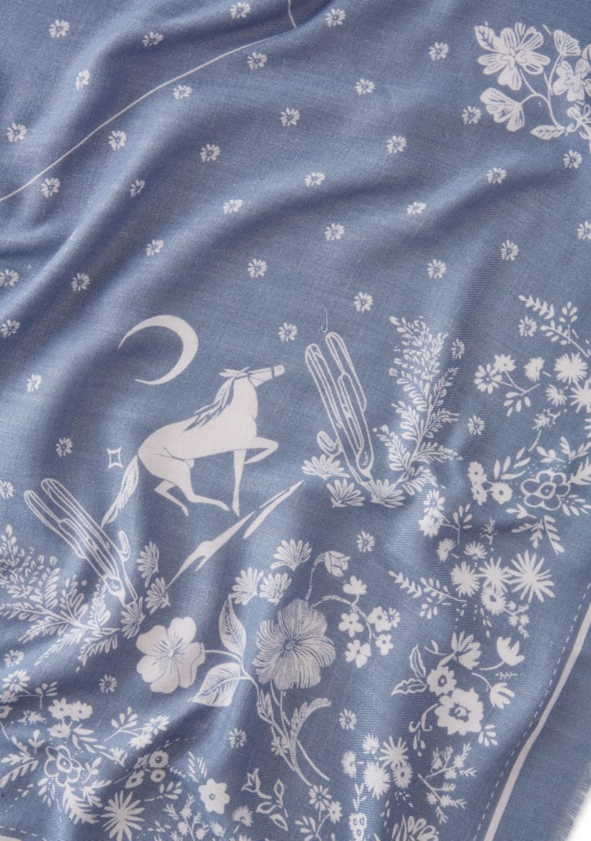 Western Nights Feather Soft Square Scarf