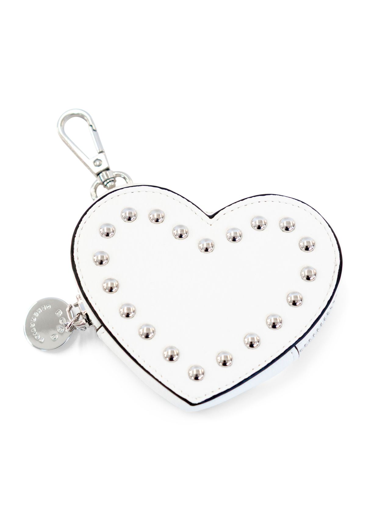 Studded Heart Shaped Bag Charm