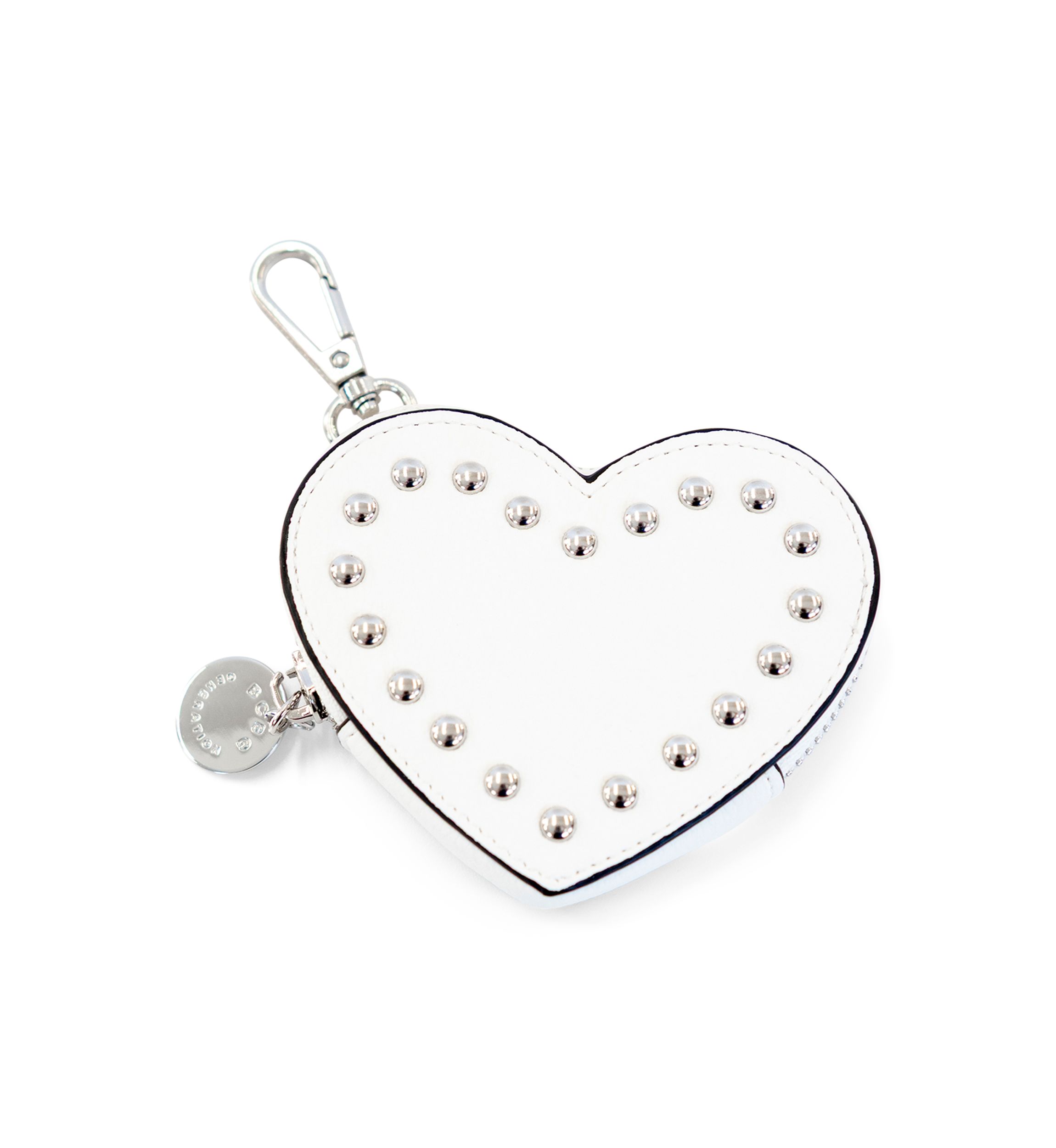 Studded Heart Shaped Bag Charm
