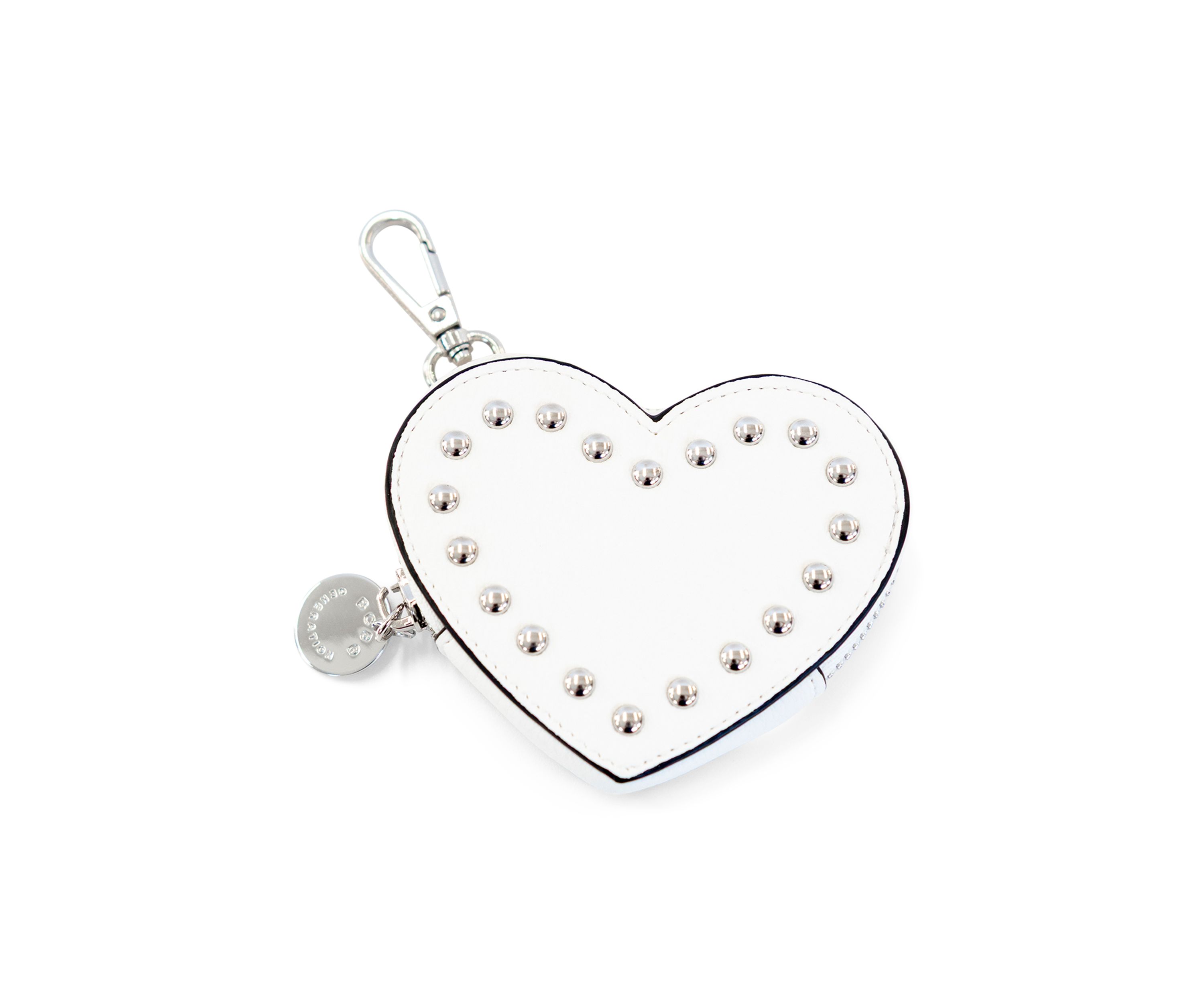 Studded Heart Shaped Bag Charm