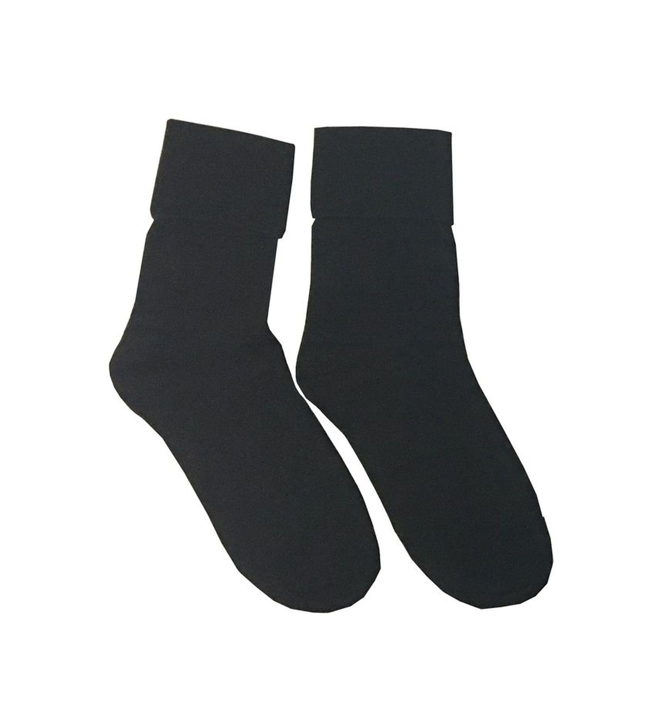 Set of 2 Bamboo Ribbed Turn Cuff Socks