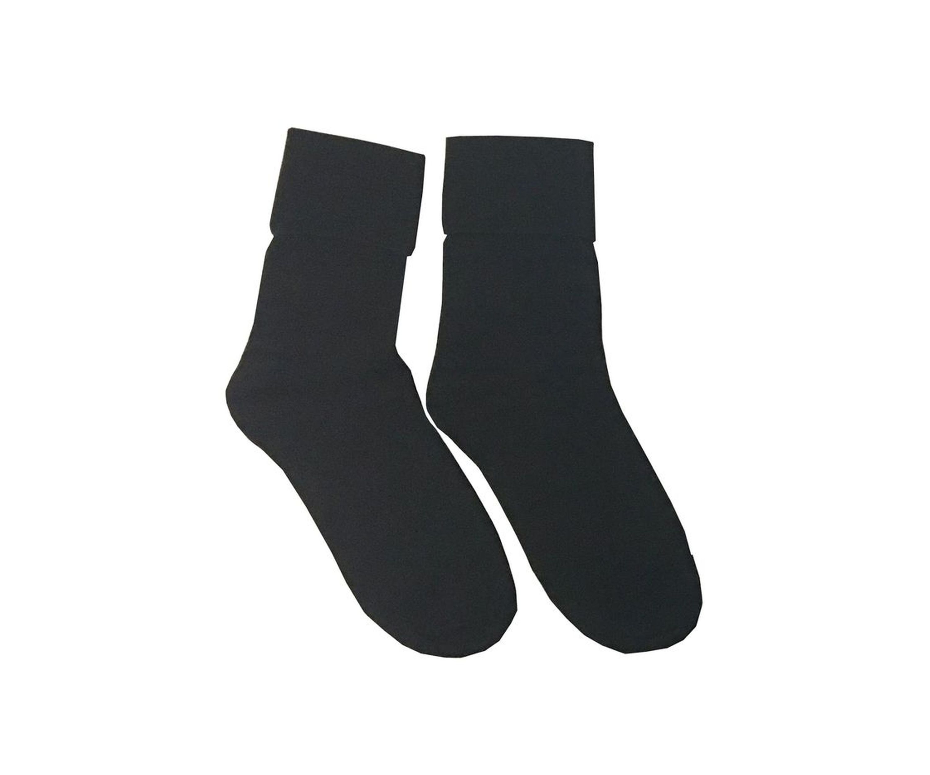 Set of 2 Bamboo Ribbed Turn Cuff Socks