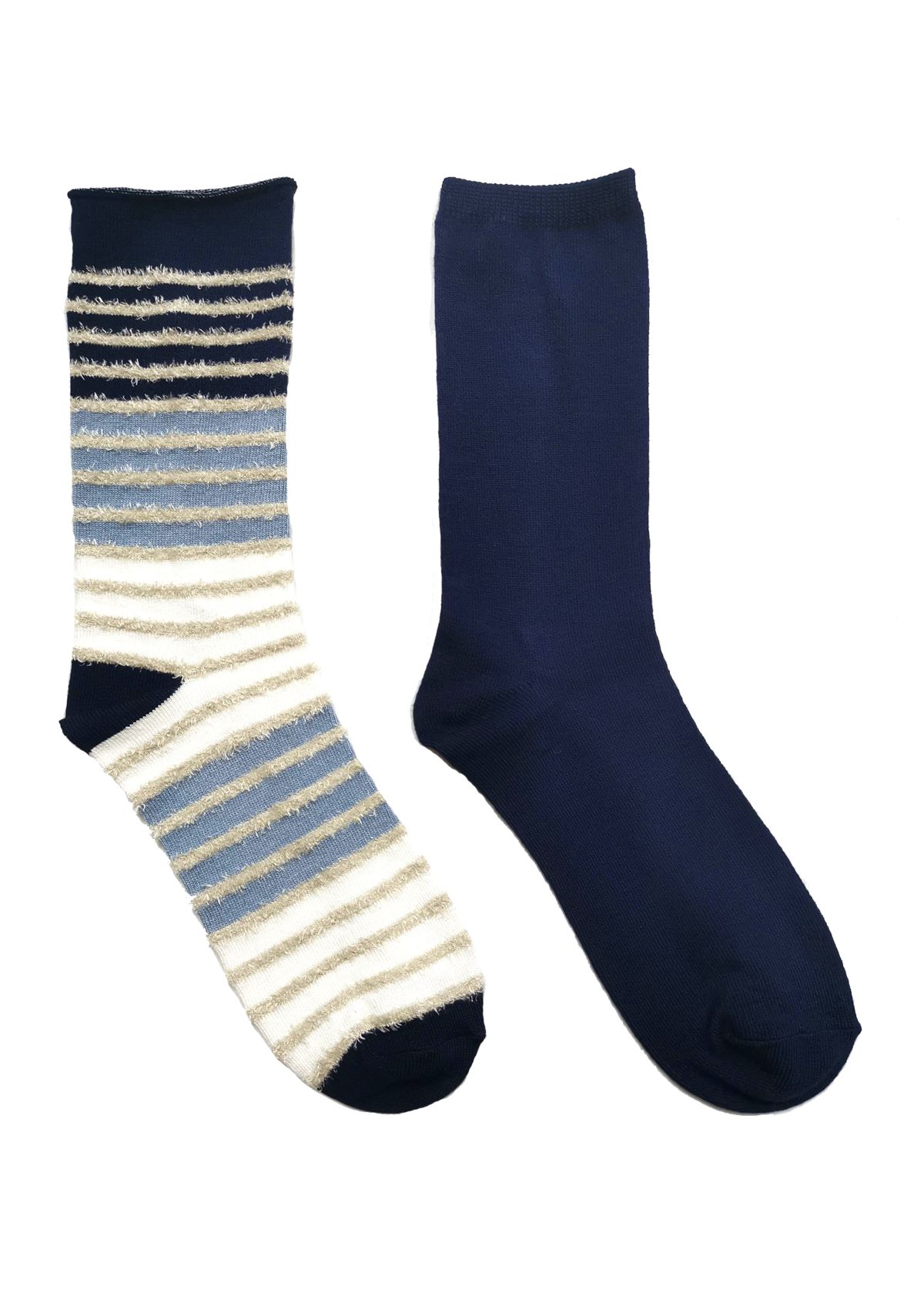 2 Pack Bamboo Feather Crew Socks