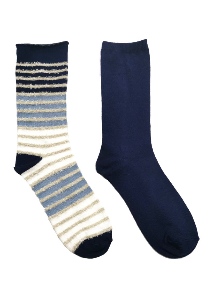 2 Pack Bamboo Feather Crew Socks