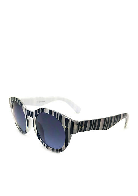 Crown & Ivy™ Round Stripe Sunglasses