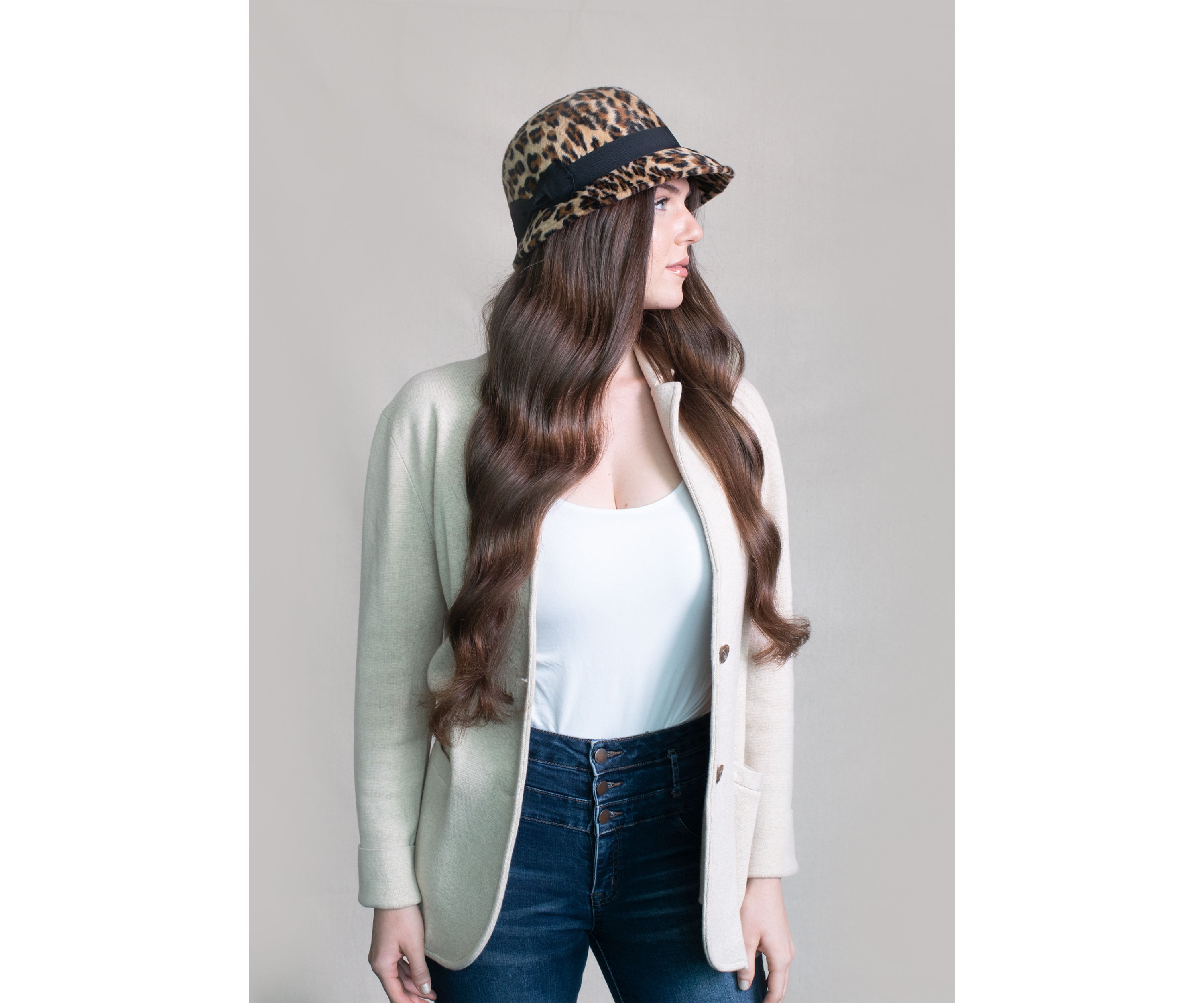 Leopard Cloche Hat 