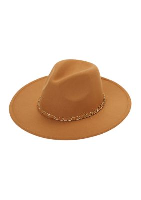 San Diego Hat Company Women's Fedora with Gold Chain