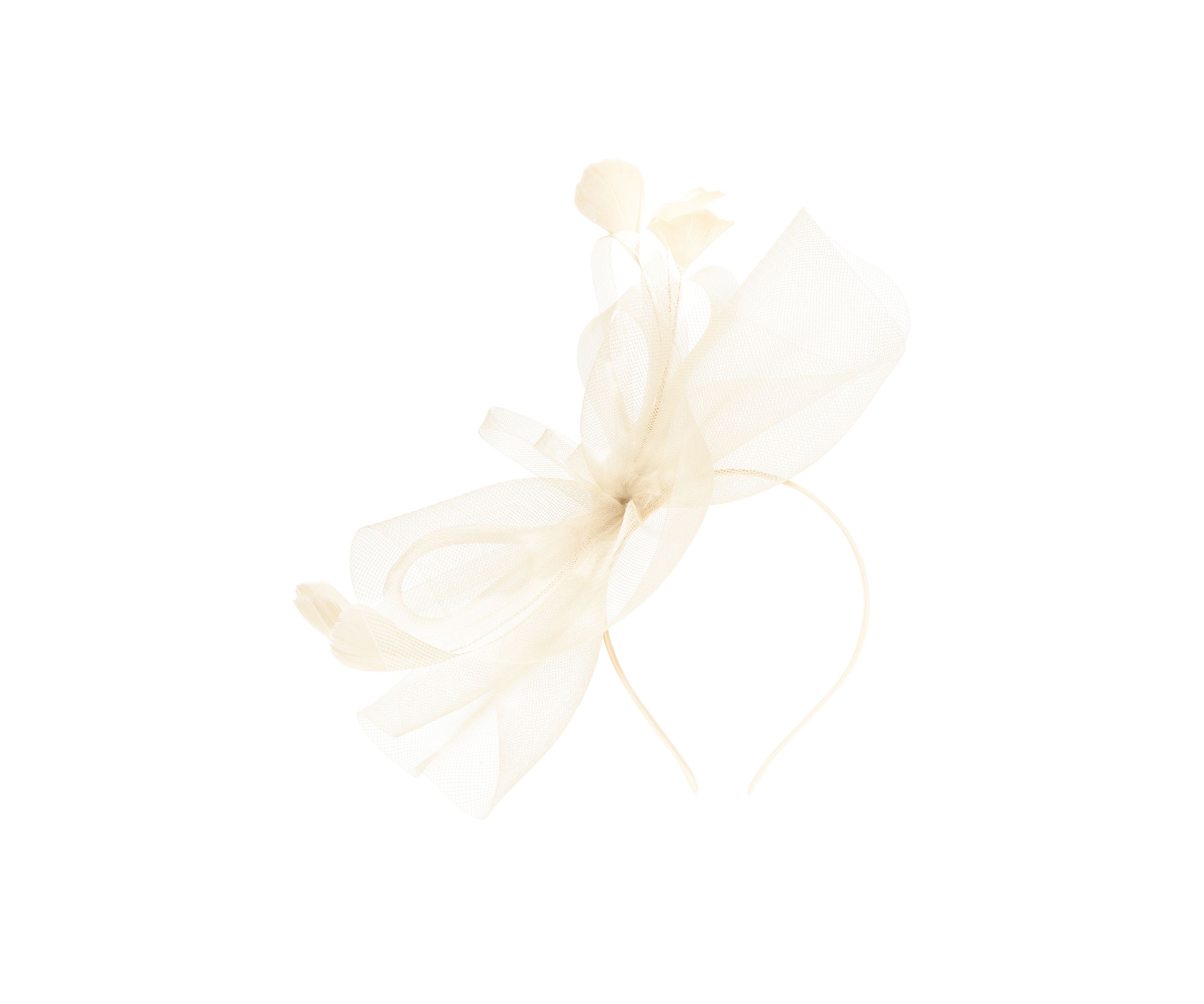 Ivory Organza Fascinators with Feathers