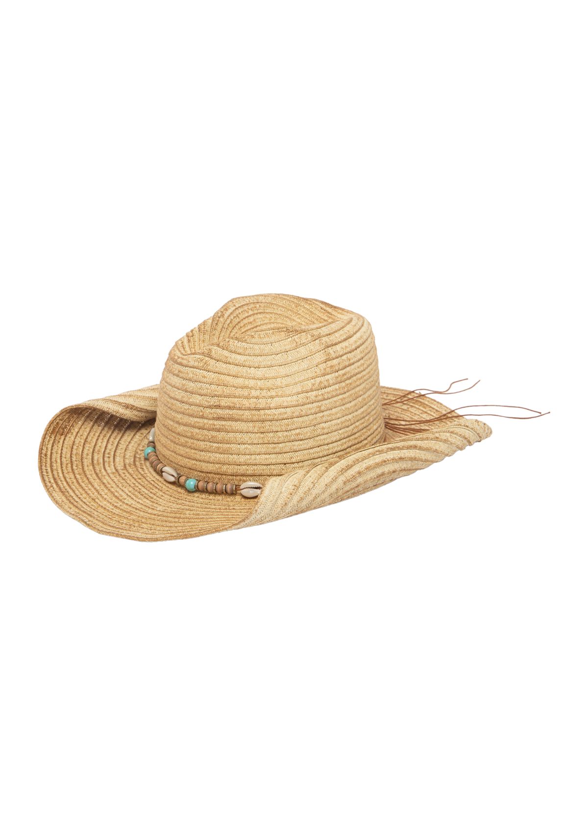Beachy Shell Trim Cowboy Hat 