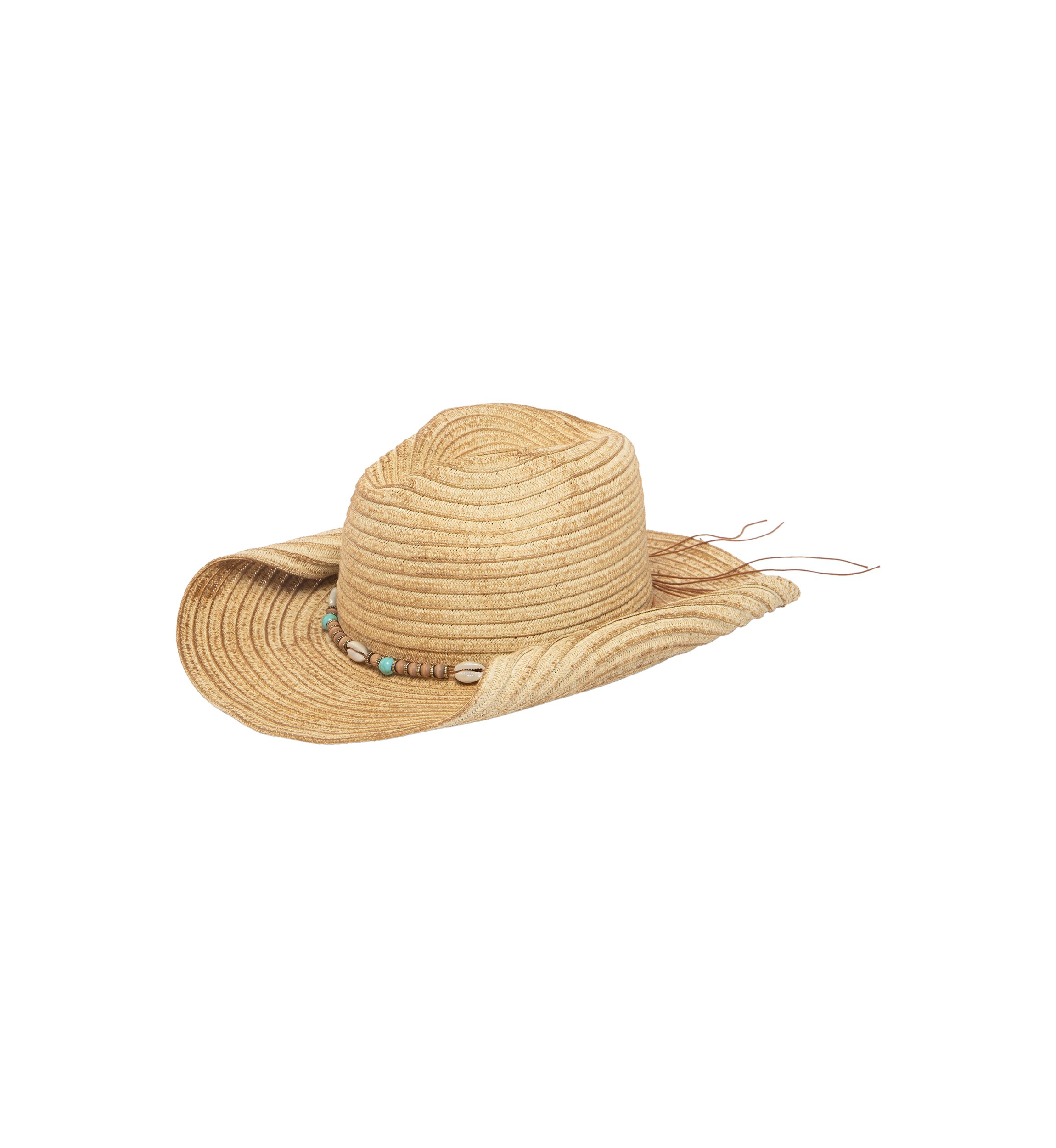 Beachy Shell Trim Cowboy Hat 