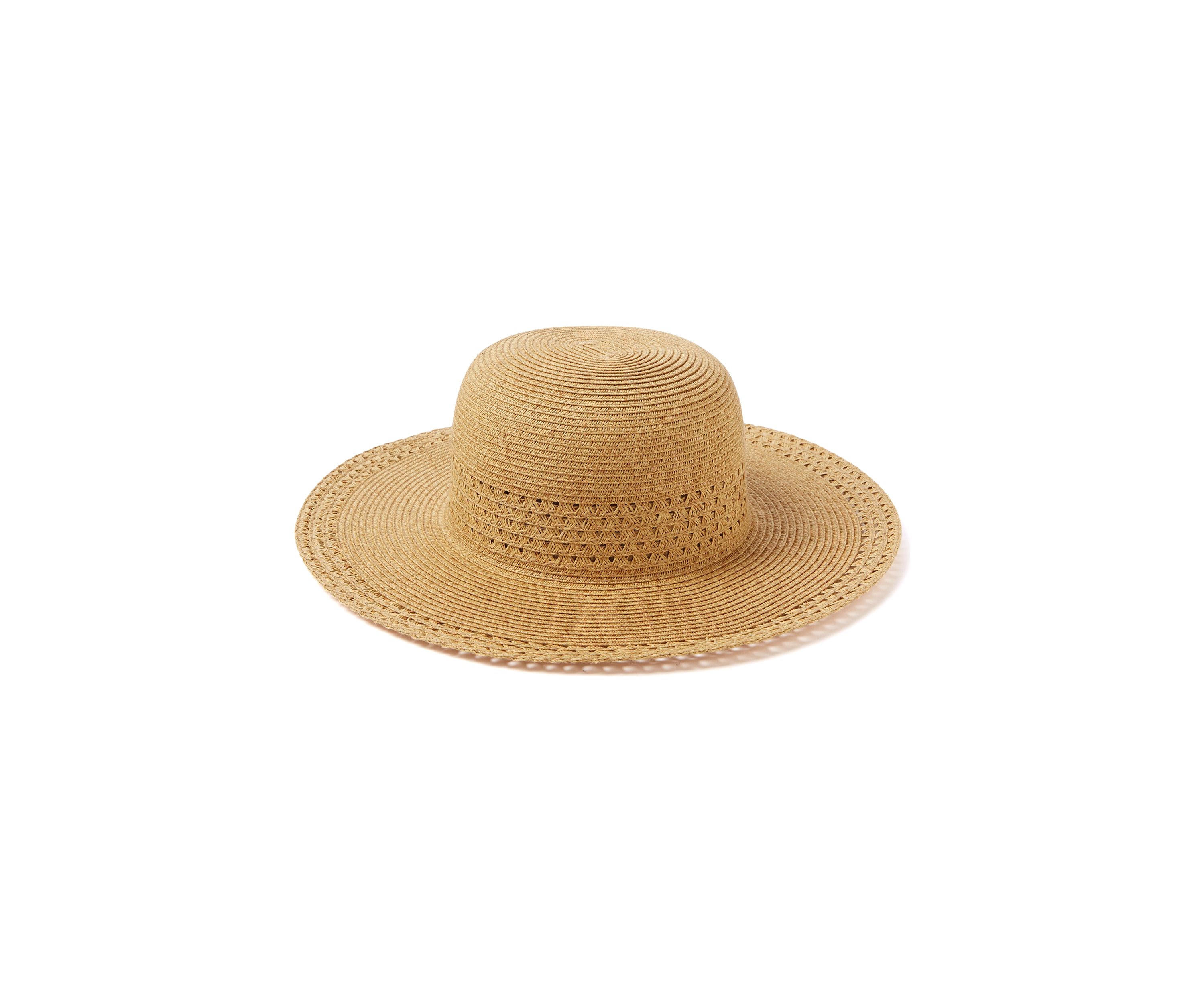 Sun Hat with Open Weave Stripes