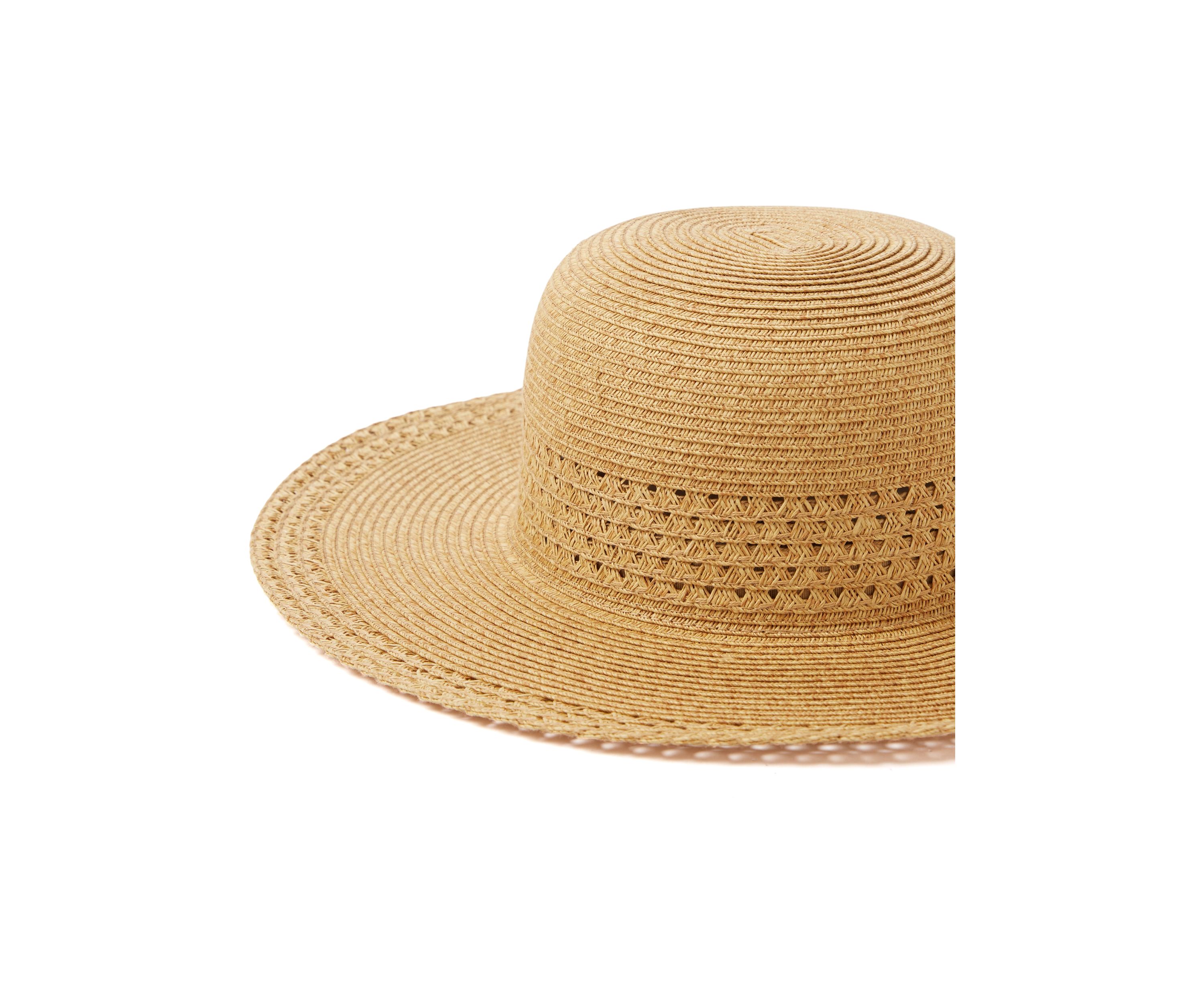 Sun Hat with Open Weave Stripes