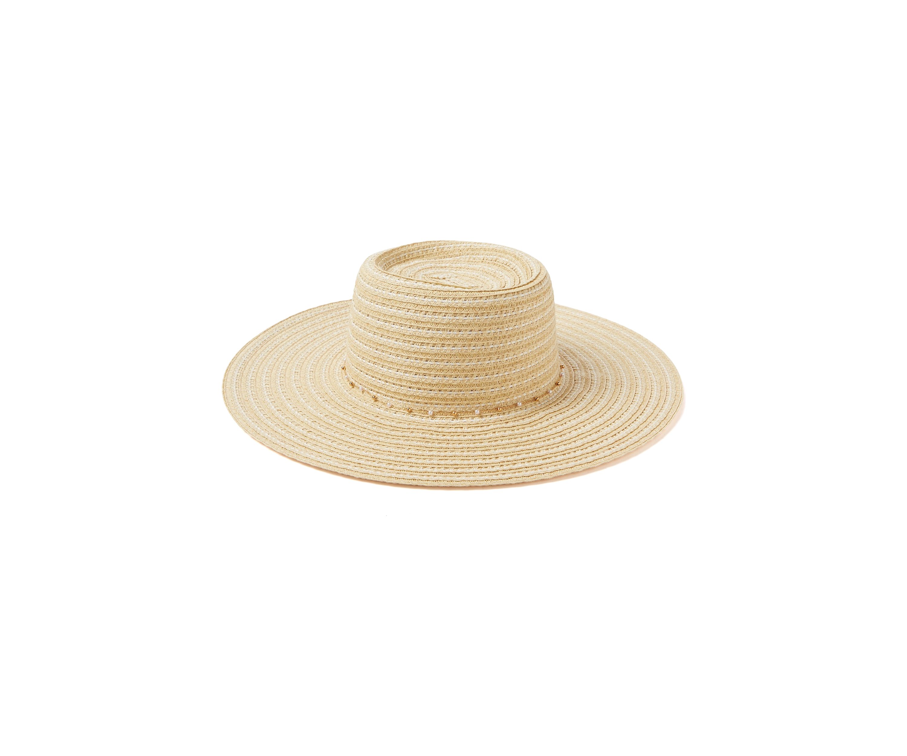 Boater Hat with Dainty Chain