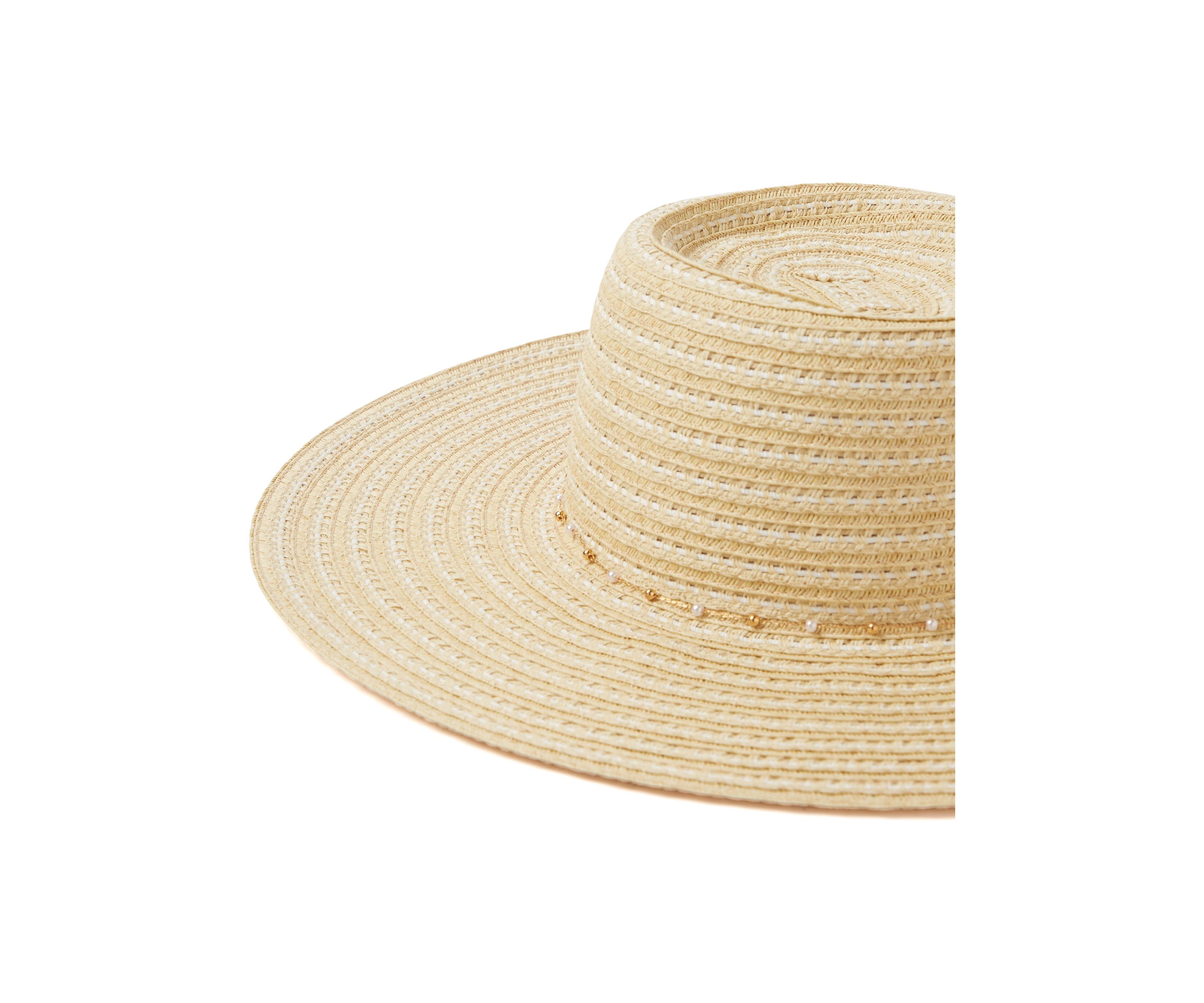 Boater Hat with Dainty Chain