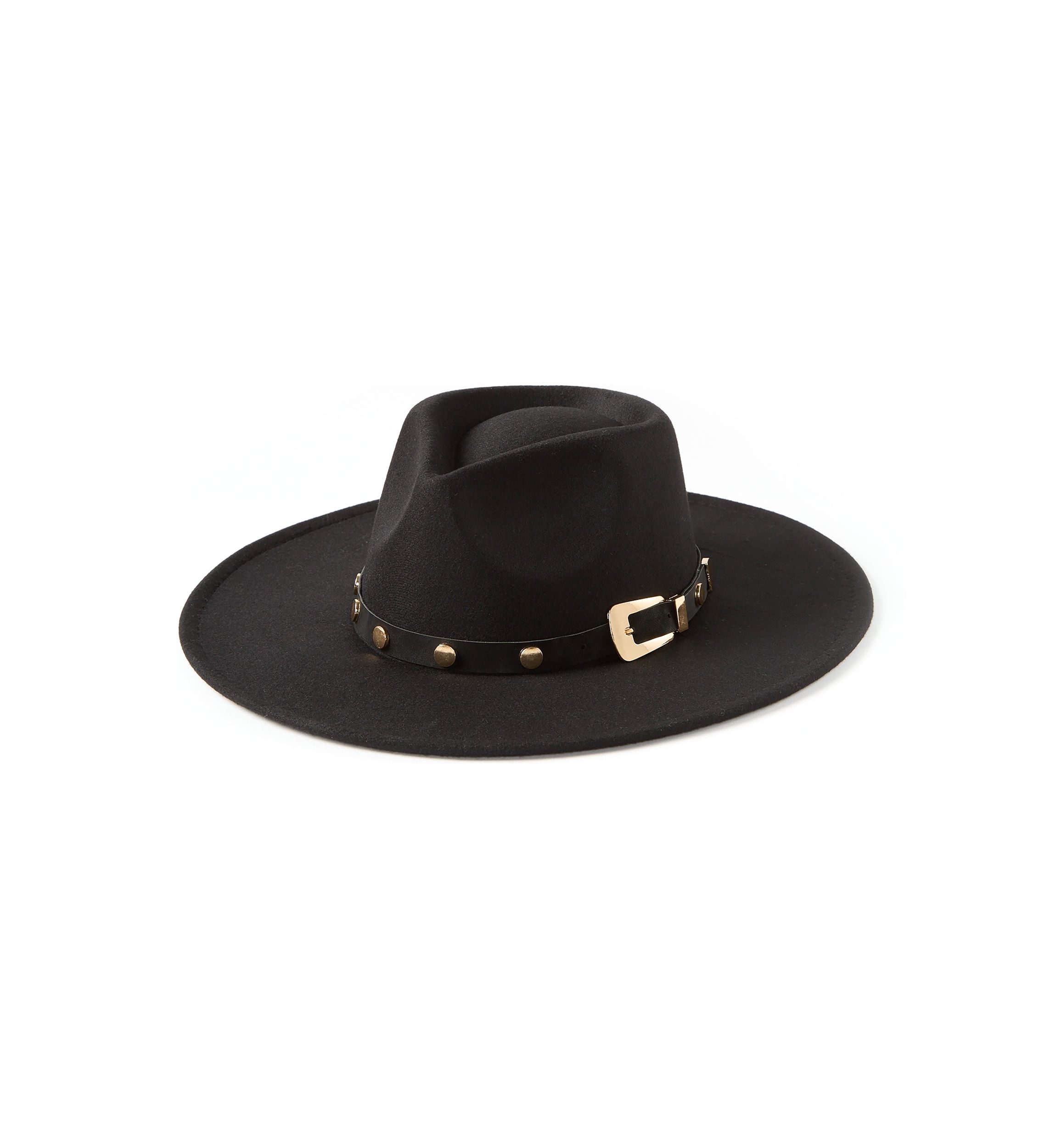 San Diego Hat Company Felt Fedora with Faux Leather Buckle  display picture 3
