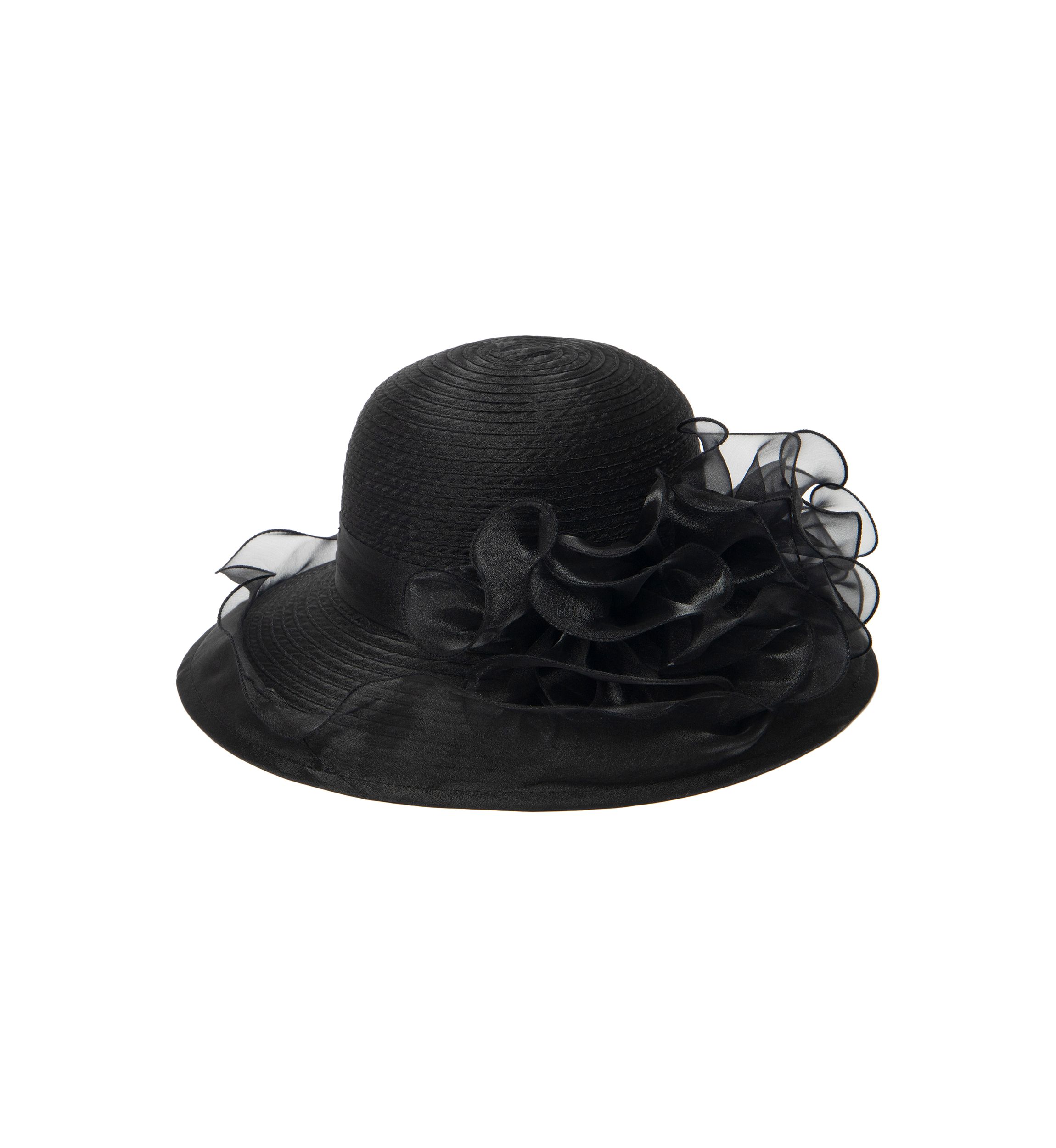 Black Round Crown Braid Hat