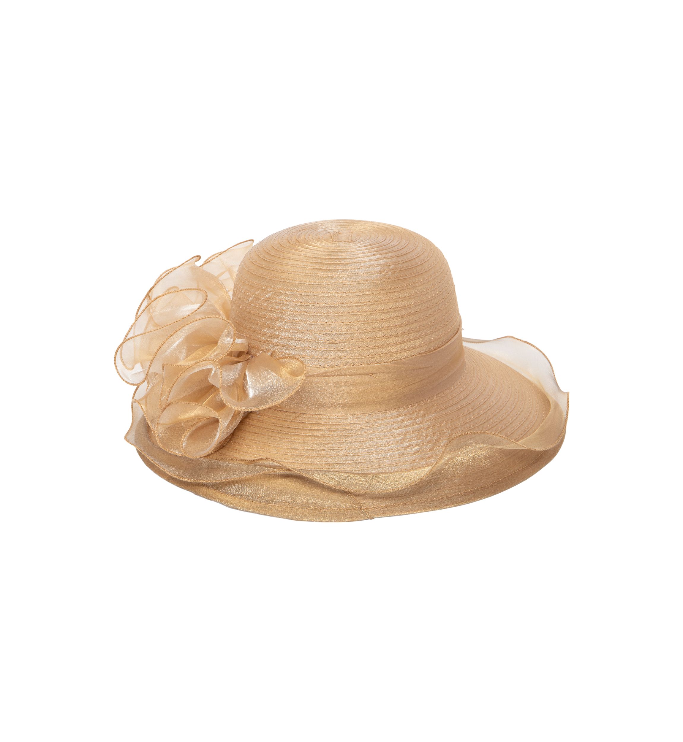 Hat Round Crown Mesh Wide Brim Hat 