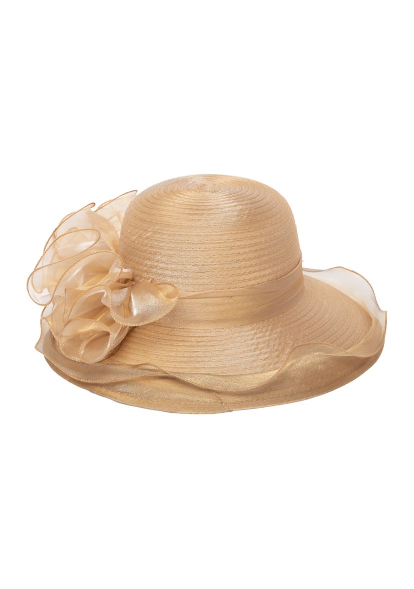 Hat Round Crown Mesh Wide Brim Hat 