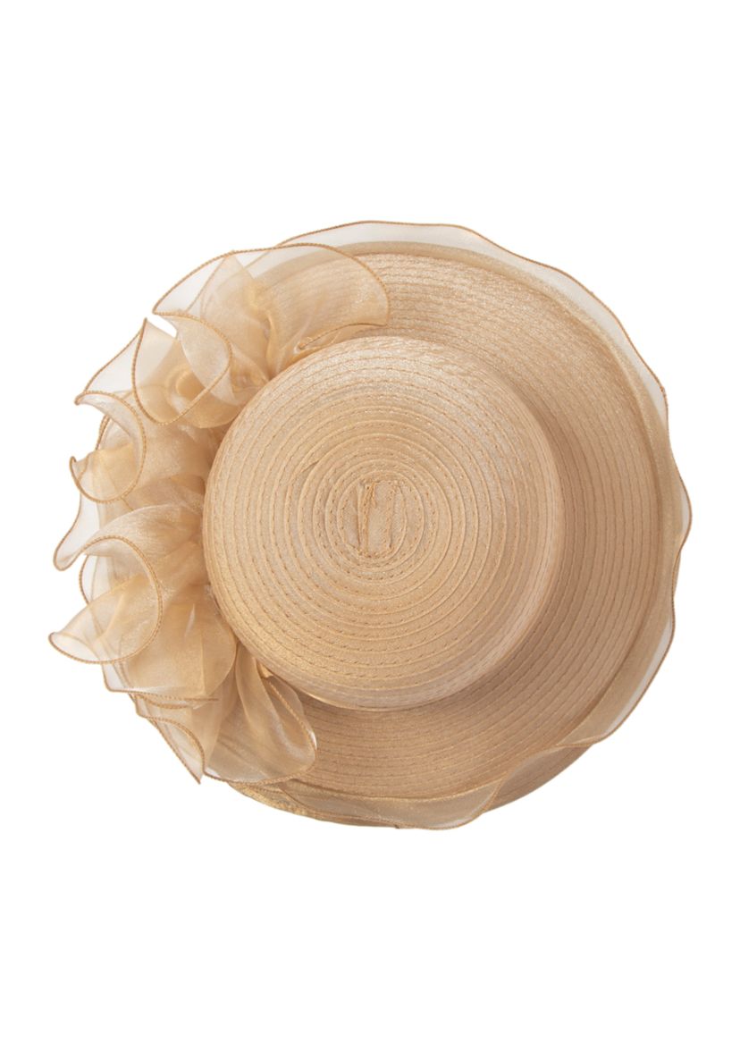Hat Round Crown Mesh Wide Brim Hat 