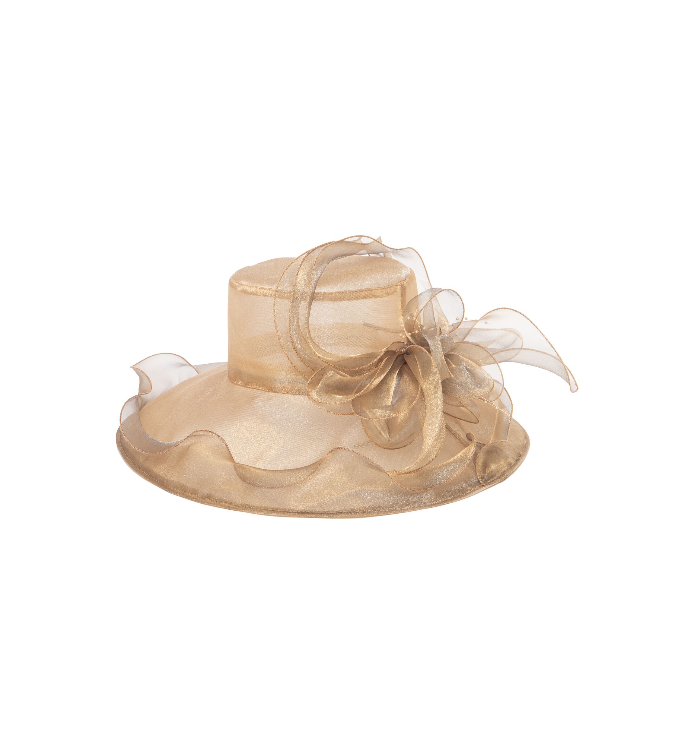 Gold Stiff Organza Hat