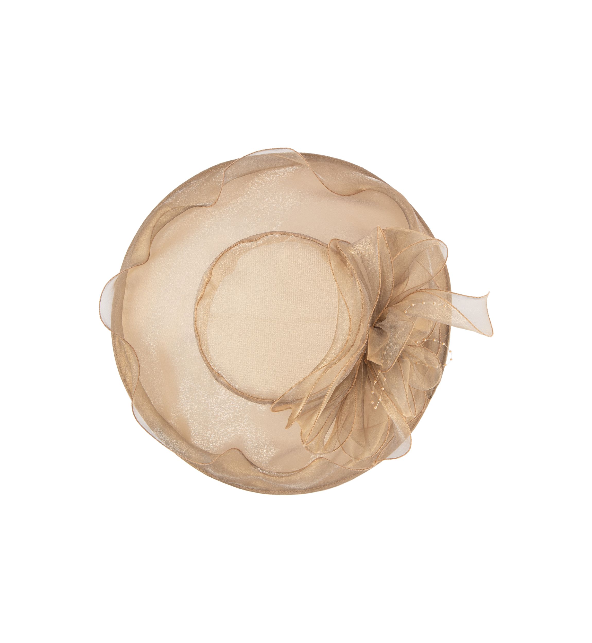 Gold Stiff Organza Hat