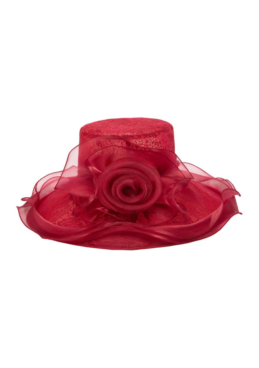 Mesh Organza Lace Dress Hat with Wire Brim