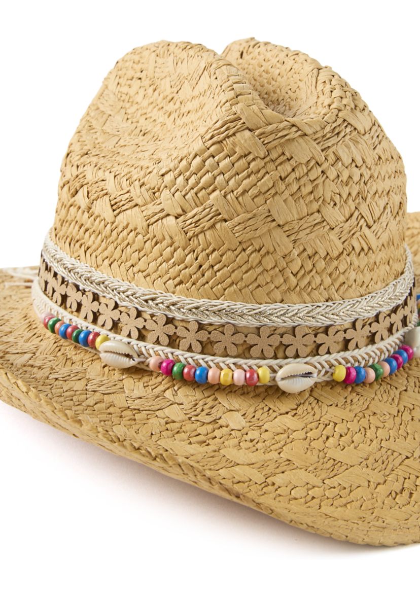 Womens Woven Paper Straw Cattlemans Crease Cowboy Hat