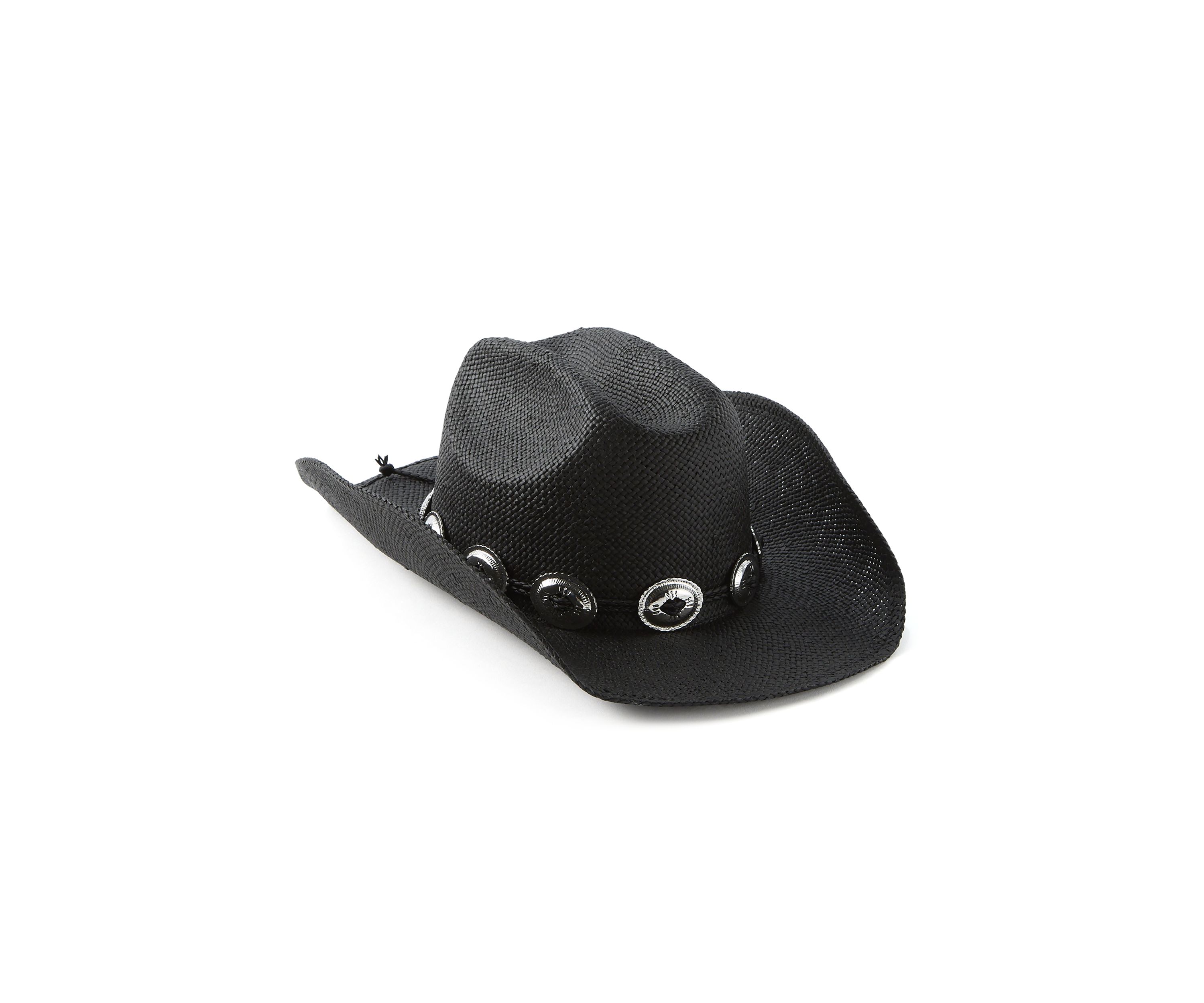 Womens Cattlemans Crease Cowboy Hat with Silver Concho Band