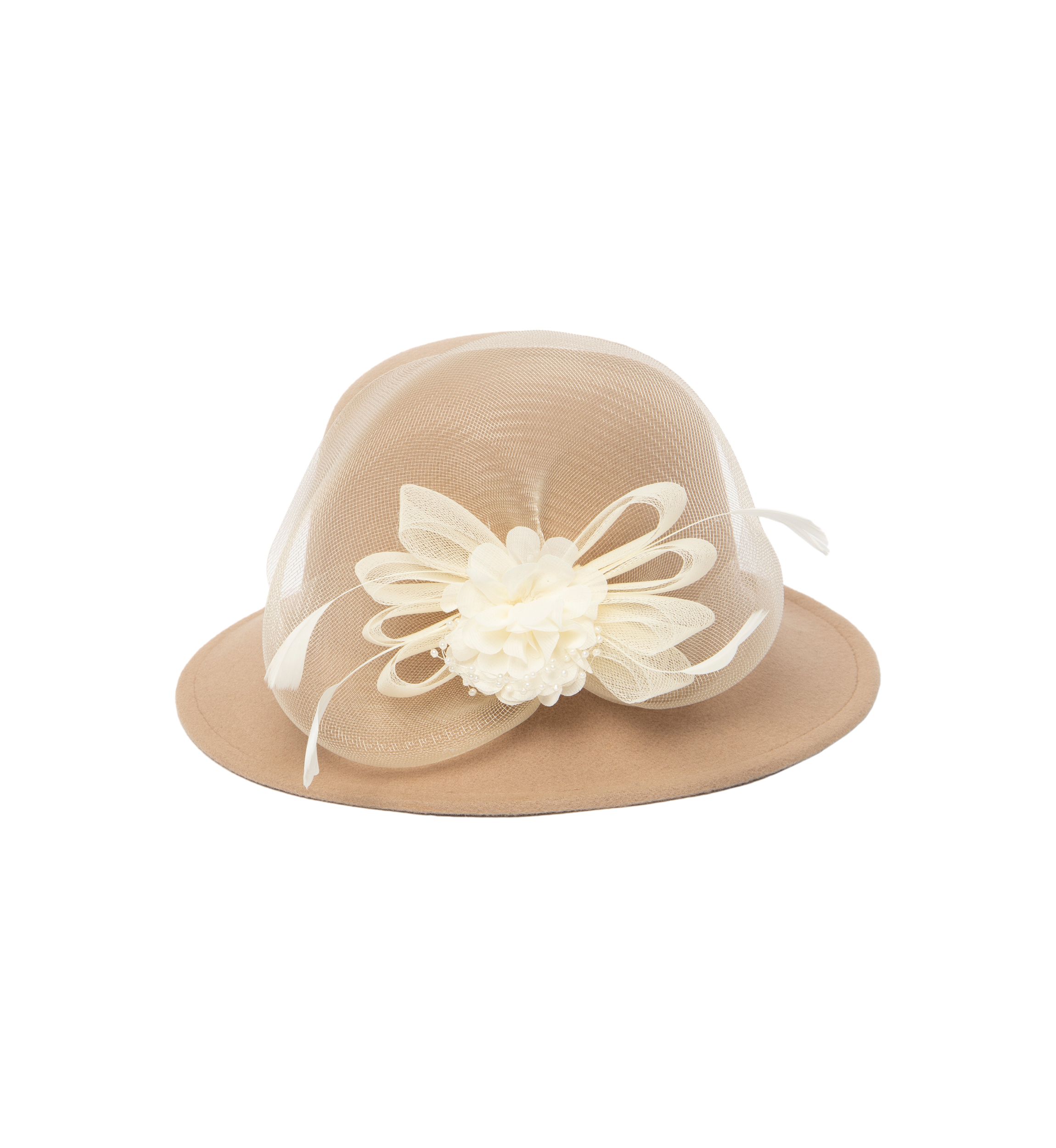 Cloche Hat with Front Cluster 