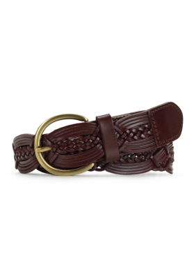 Patricia Nash Women's Melissa Braided Belt, Tan, Small