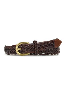 Patricia Nash Women's Layon Braided Belt, Brown, Large