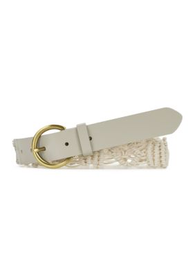 Patricia Nash Women's Miramas Macrame Belt in Rope and Leather