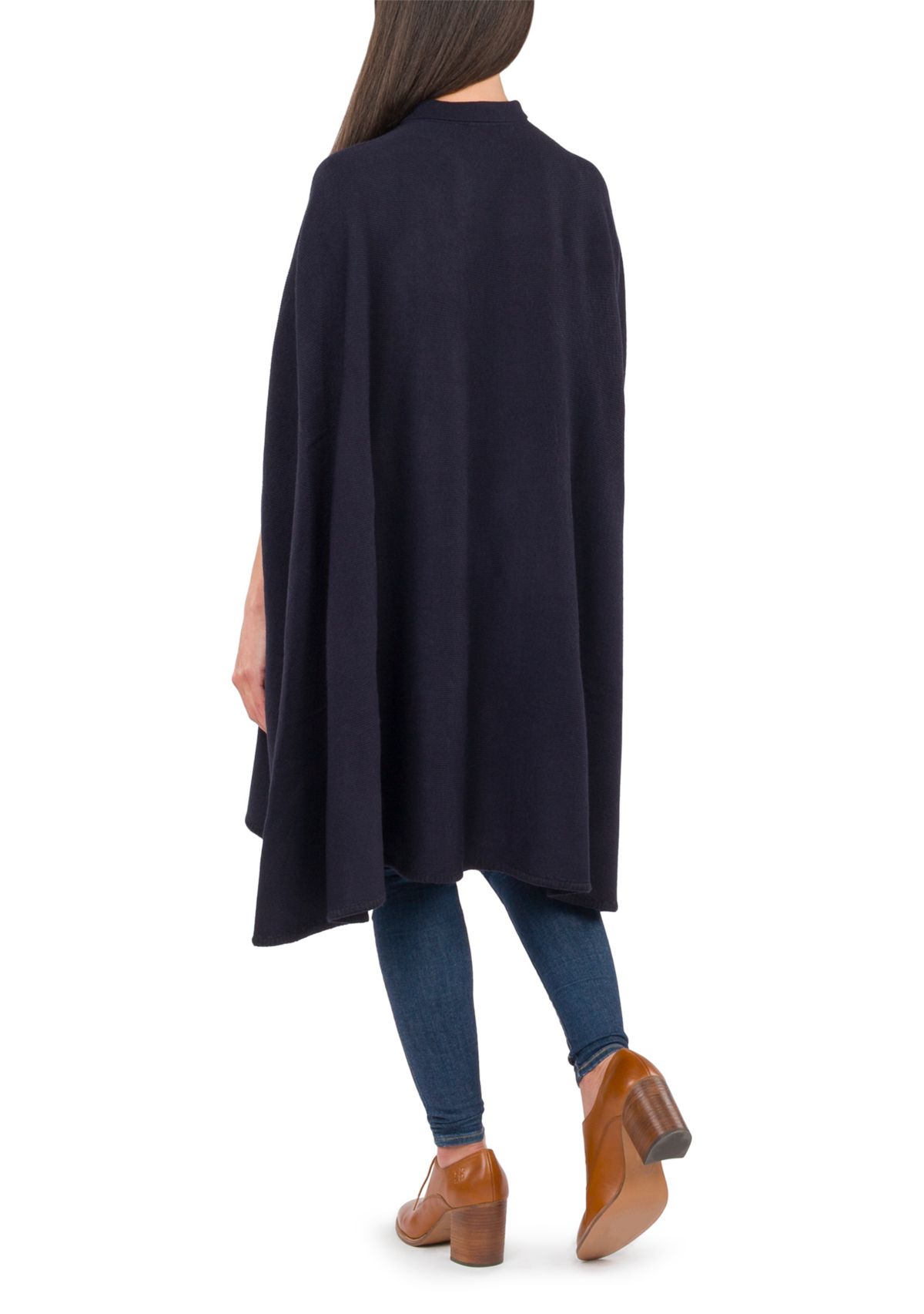 Womens Collar Cape with Pom Poms