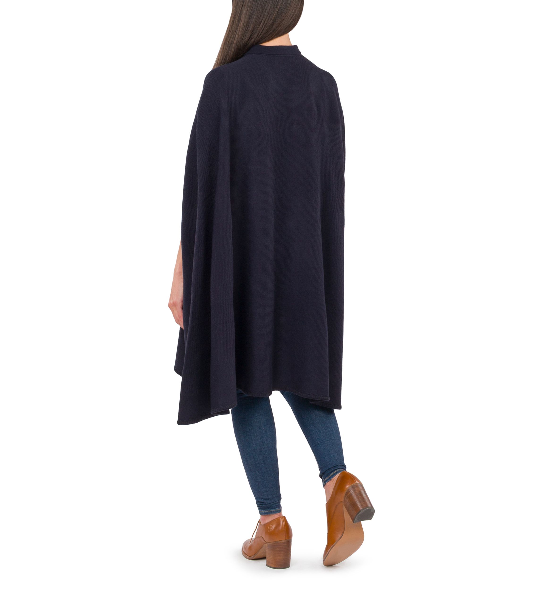 Womens Collar Cape with Pom Poms