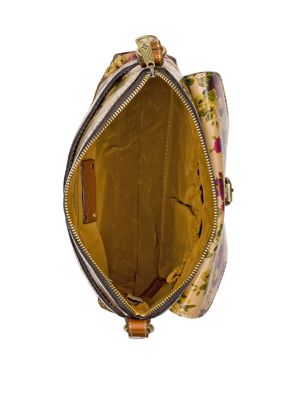 Patricia Nash Granada Leather Crossbody Bag - Antique Rose, 8.5x9 Inches - Flap Closure With Multiple Pockets