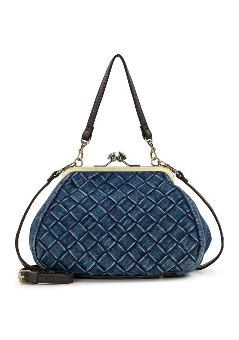 Patricia Nash Tabby Frame Bag in Washed Woven Denim | Belk