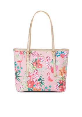 spartina 449 Retreat Flamingo Floral Medium Tote | belk