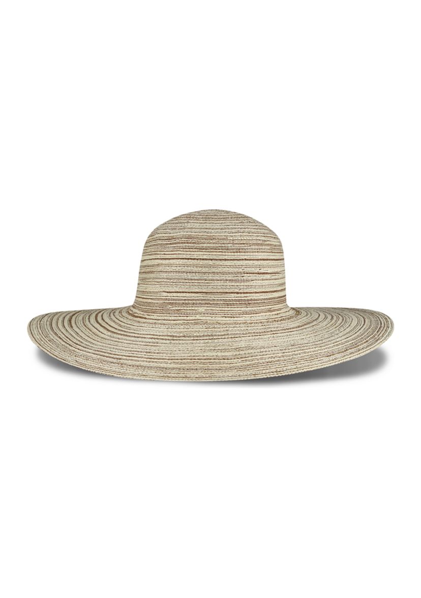 Multi Colored Straw Wide Brim Floppy Hat