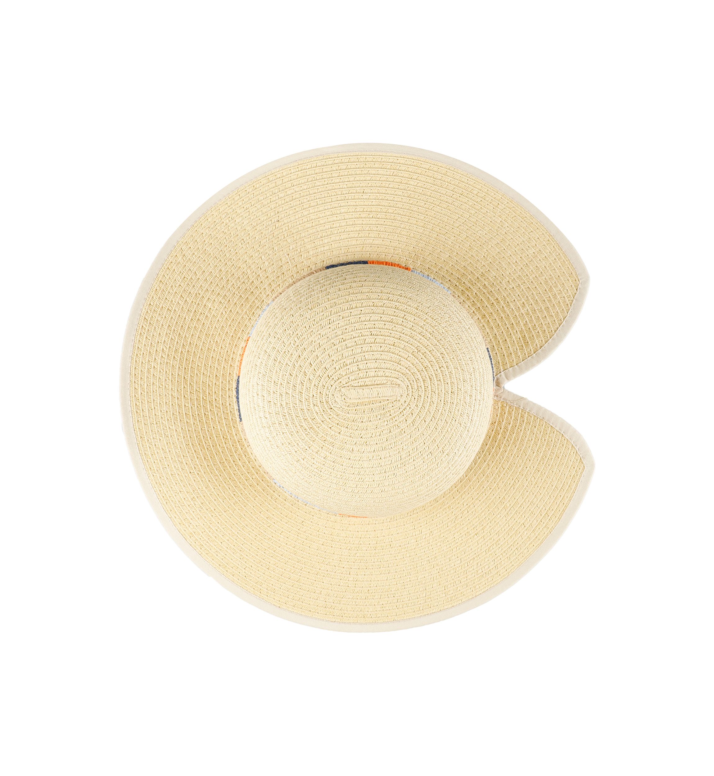 Domed Top Straw Hat with Multi Colored Rope Band