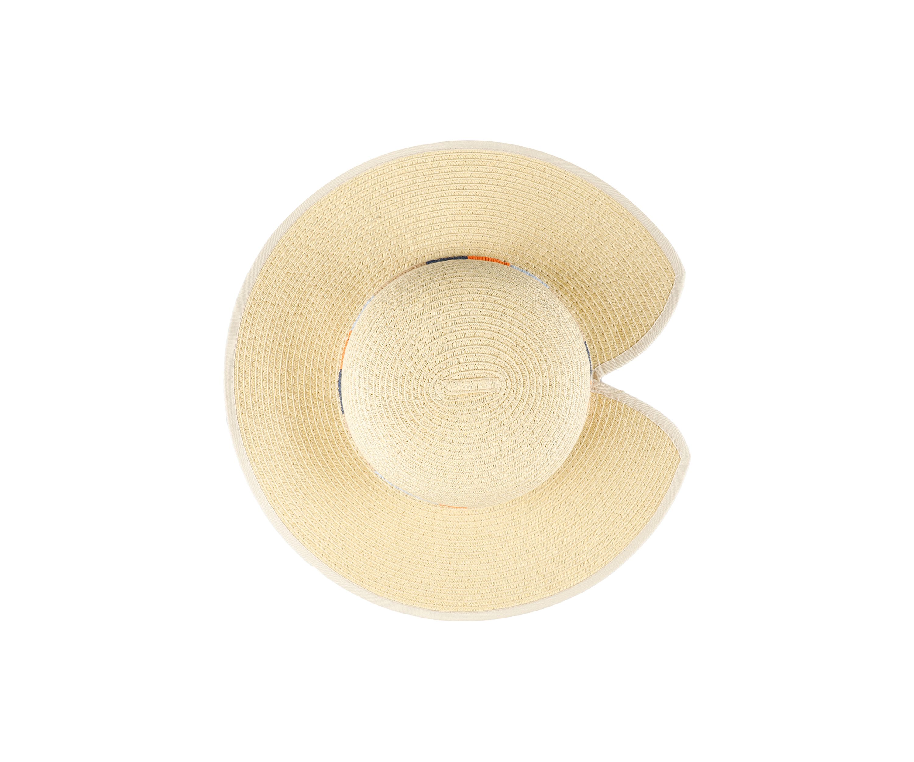 Domed Top Straw Hat with Multi Colored Rope Band