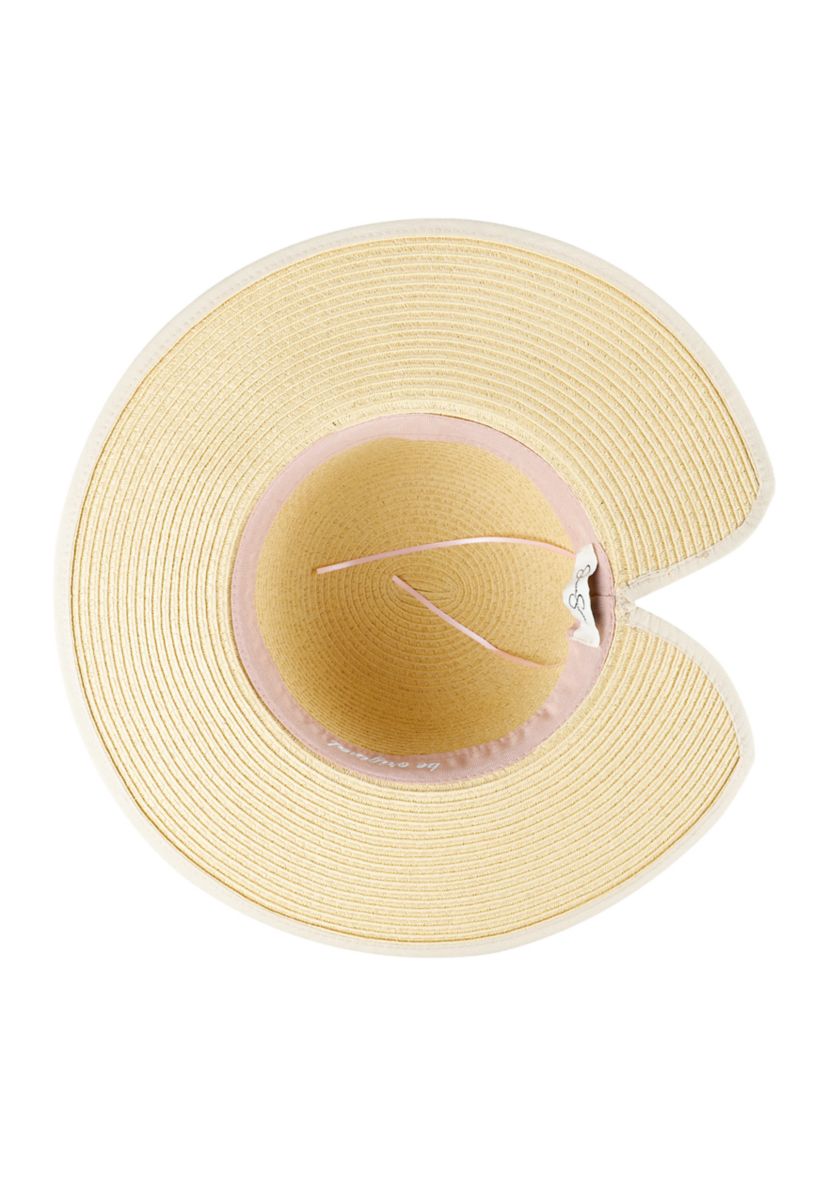 Domed Top Straw Hat with Multi Colored Rope Band