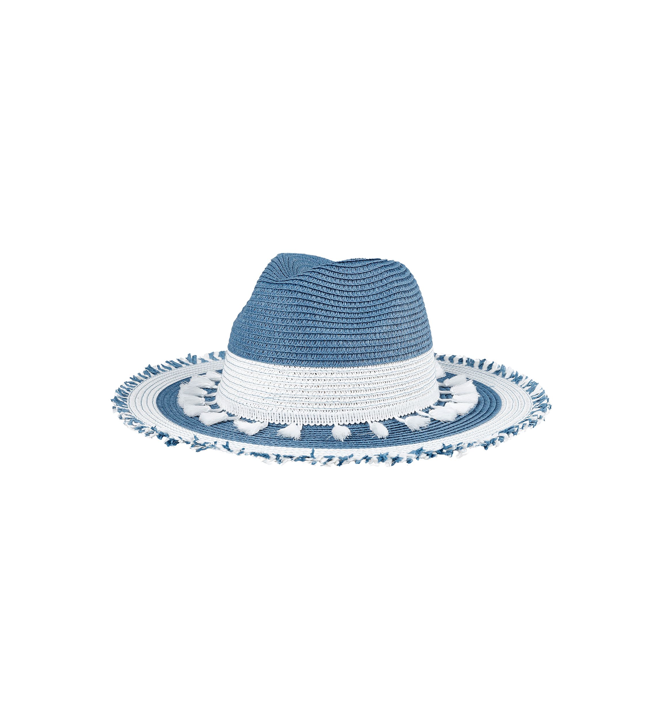 Fashion Straw Wide Brim Fringe Tassel Hat