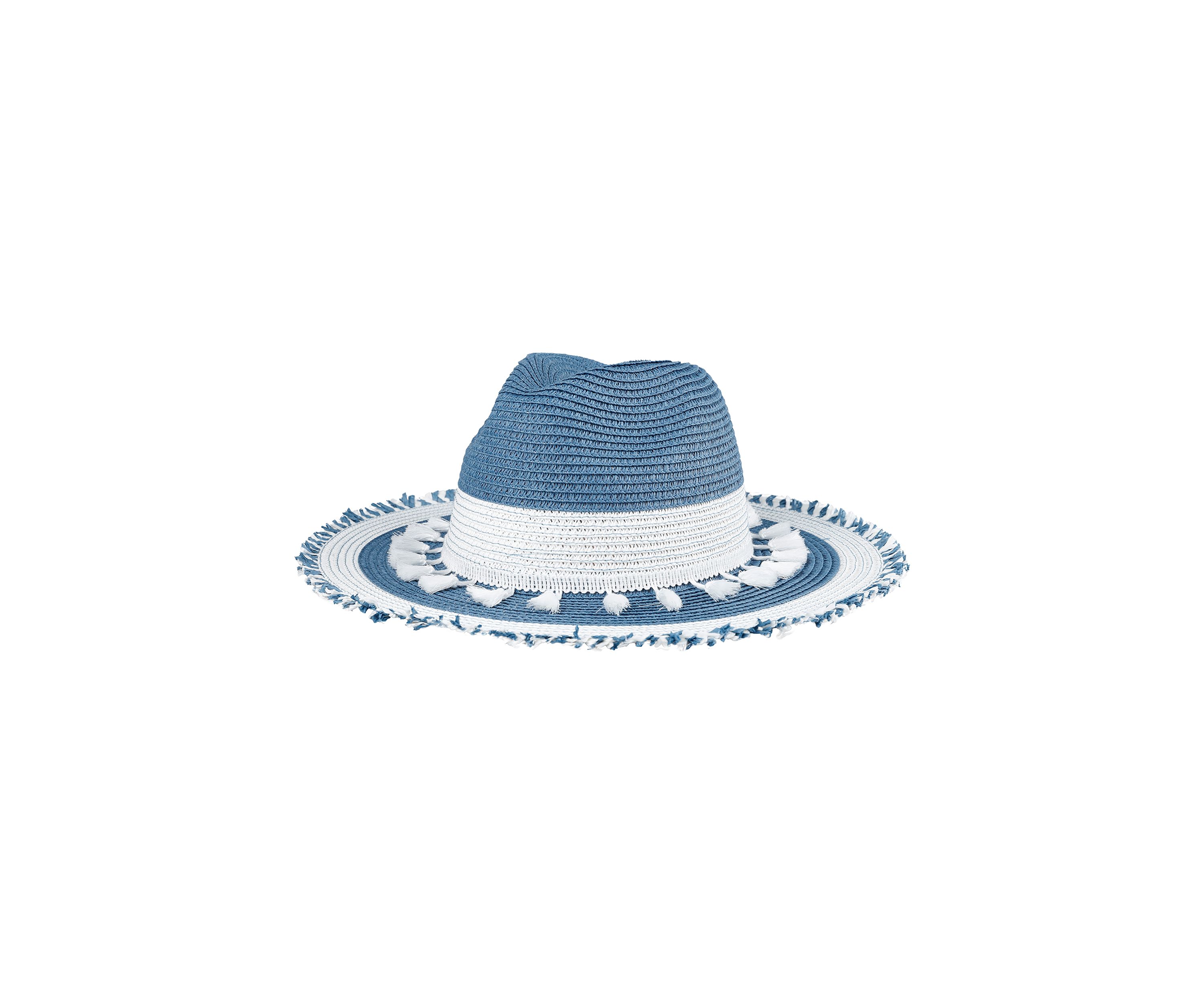 Fashion Straw Wide Brim Fringe Tassel Hat