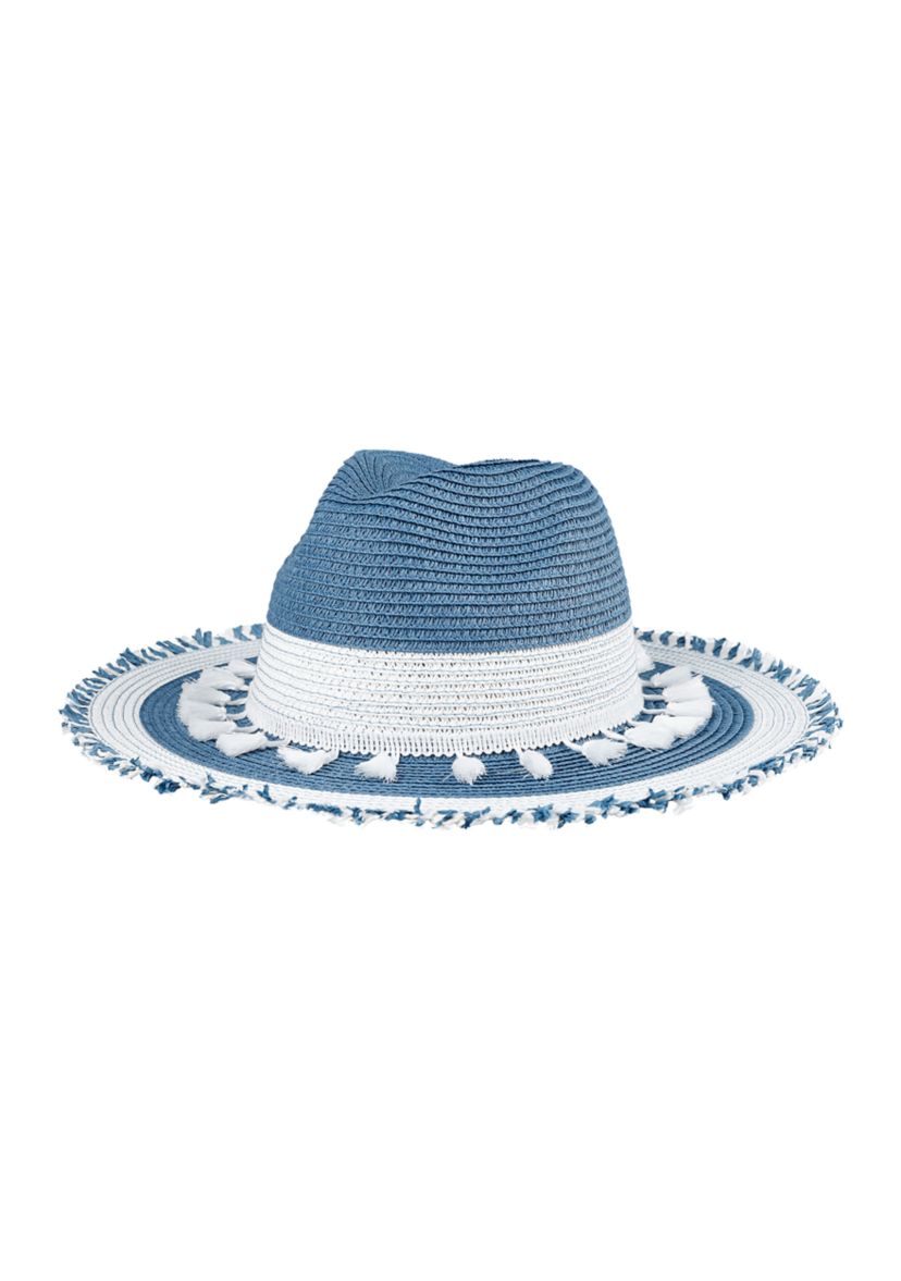 Fashion Straw Wide Brim Fringe Tassel Hat