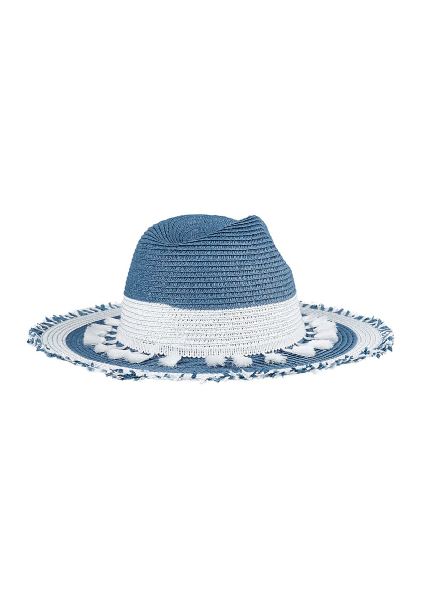 Fashion Straw Wide Brim Fringe Tassel Hat