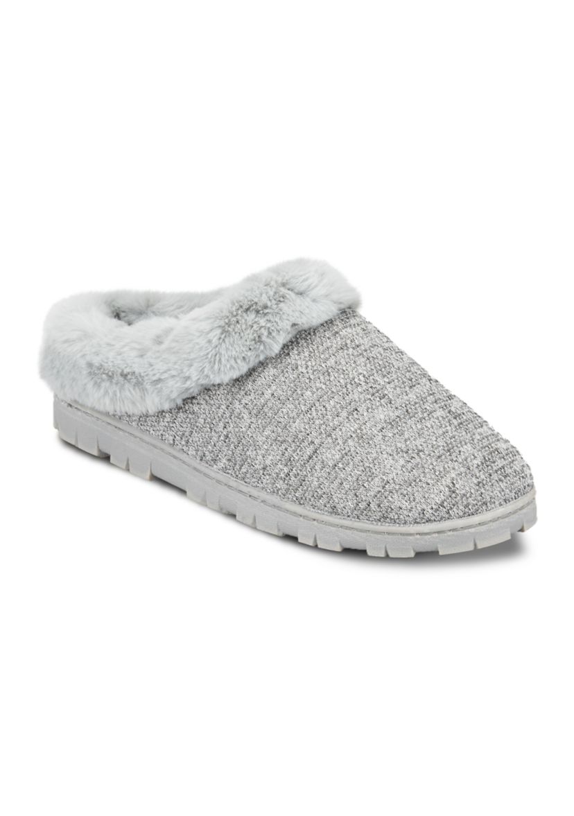 Womens Lurex Knit Clog Slipper