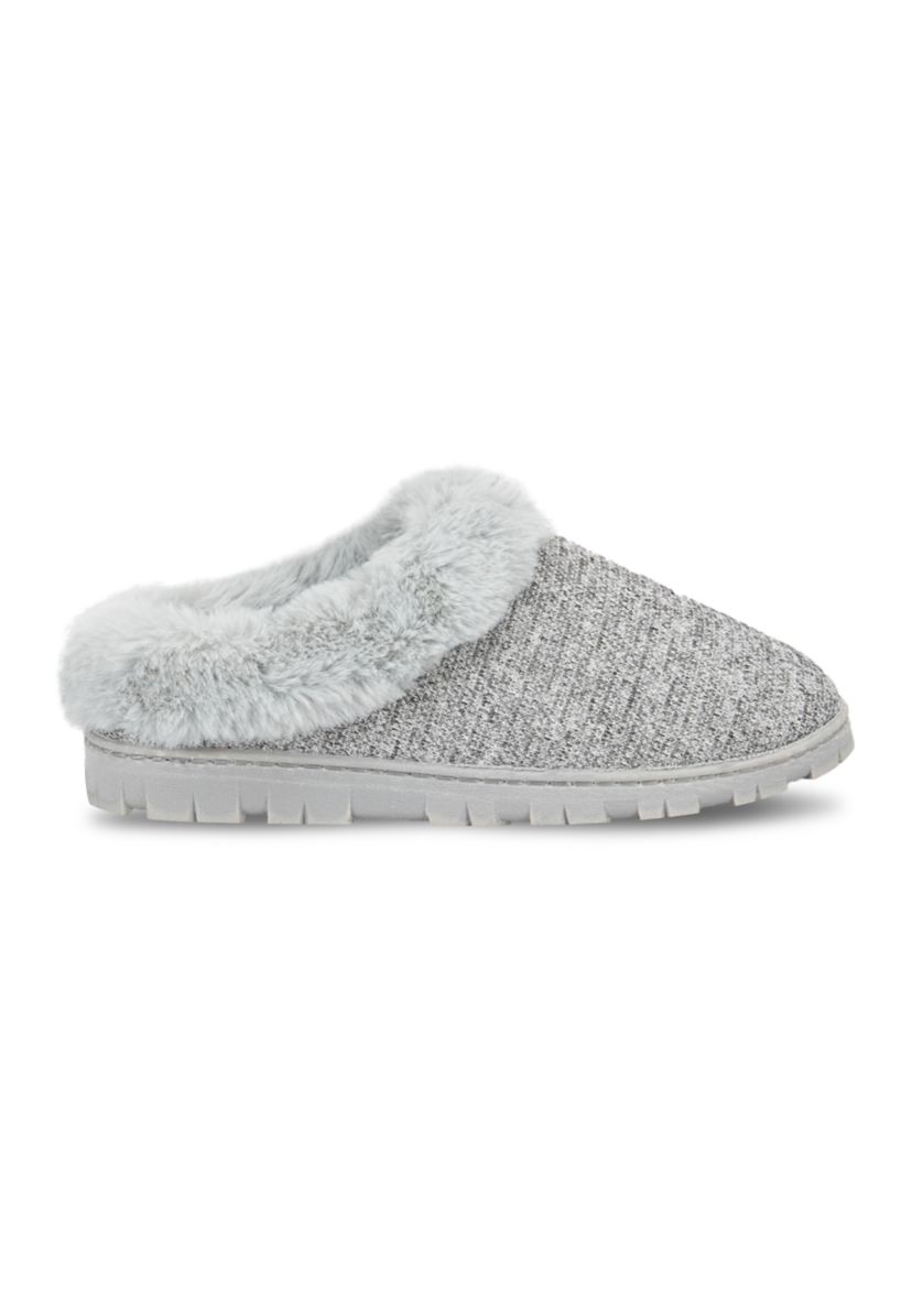 Womens Lurex Knit Clog Slipper