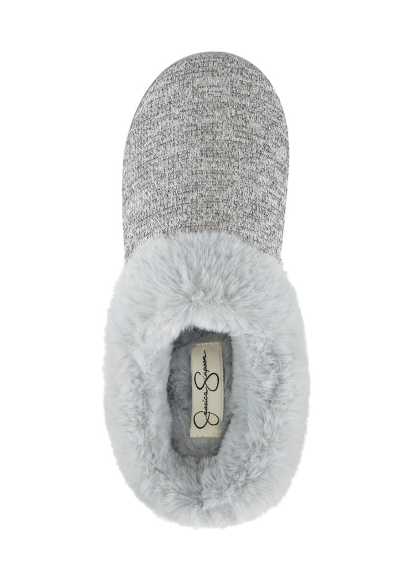 Womens Lurex Knit Clog Slipper