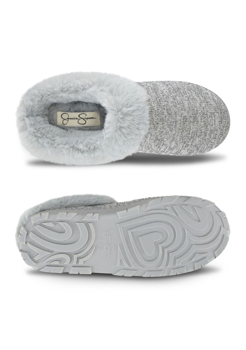 Womens Lurex Knit Clog Slipper